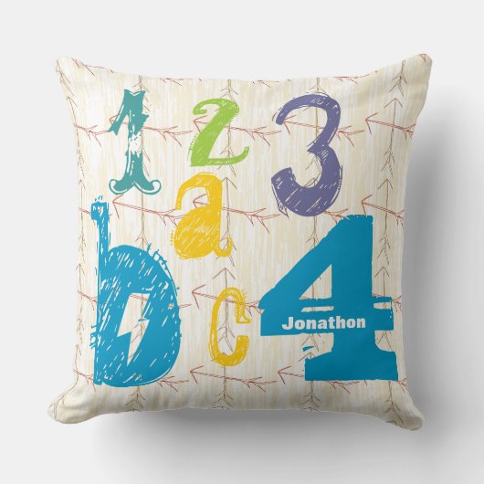 Gepersonaliseerde Jongen' Room Crossed Arrow ABC 1 Kussen (Voorkant)