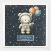 Gepersonaliseerde Jongen servetten met Space Teddy (Voorkant)