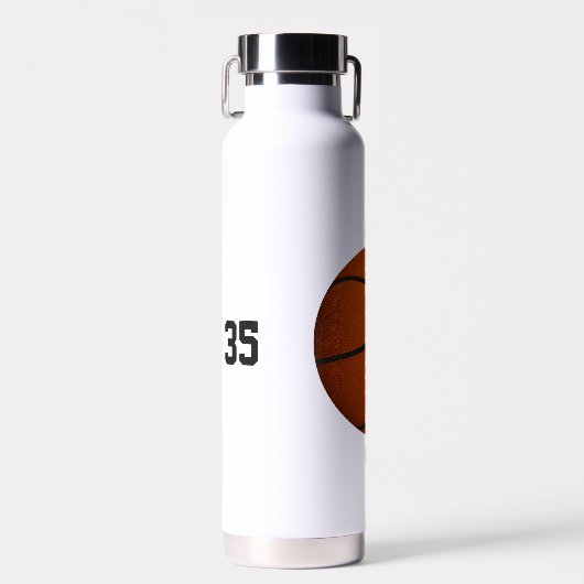 Gepersonaliseerde jongens basketbal waterfles (Voorkant)