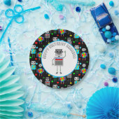 Gepersonaliseerde jongen's Birthday Robot Papieren Bordje (Feest)
