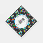 Gepersonaliseerde jongen's Birthday Robot Servet (Hoek)