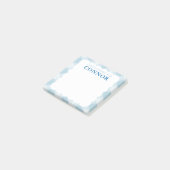 Gepersonaliseerde JONGENS Blue Gingham Check Lunch Post-it® Notes (Schuin)