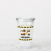 Gepersonaliseerde Jongens Bouw Digger Tumbler Acryl Drinkbeker (Voorkant)