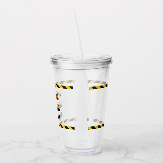 Gepersonaliseerde Jongens Bouw Digger Tumbler Acryl Drinkbeker (Links)