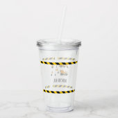 Gepersonaliseerde Jongens Bouw Digger Tumbler Acryl Drinkbeker (Achterkant)
