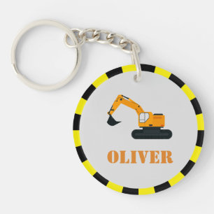 Gepersonaliseerde Jongens Bouw Diggers Keyring Sleutelhanger