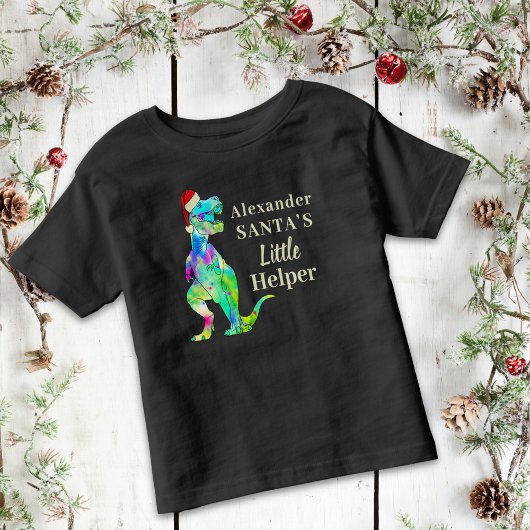 Gepersonaliseerde Jongens Dinosaurus Kerstmis Kinder Shirts