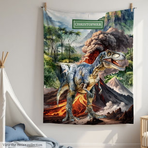 Gepersonaliseerde Jongens Dinosaurus Verjaardag De Fleece Deken