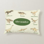 Gepersonaliseerde Jongens Dinosaurussen Accent Kussen (Achterkant)