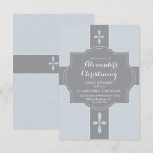 Gepersonaliseerde Jongens Doop, Uitnodiging voor d (Voorkant / Achterkant)