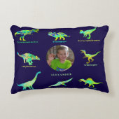 Gepersonaliseerde Jongens Foto Dinosaurus Accent Kussen (Voorkant)