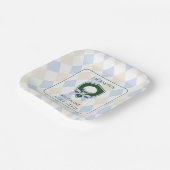 Gepersonaliseerde Jongens Golf Blauw Eerste Verjaa Papieren Bordje (Gebogen)