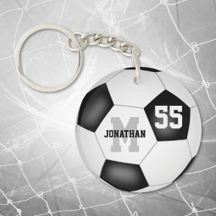 Gepersonaliseerde jongens meisjes naam jersey numm sleutelhanger