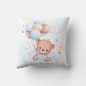 Gepersonaliseerde jongens naam teddy beer collage  kussen (Achterkant)