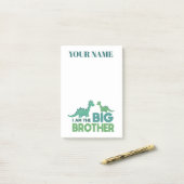 Gepersonaliseerde jongens noemen grote broer dinos post-it® notes (Op bureau)