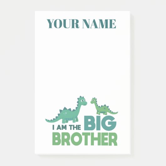 Gepersonaliseerde jongens noemen grote broer dinos post-it® notes (Voorkant)
