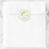 Gepersonaliseerde jongens regenboogzon ronde sticker (Tas)