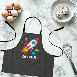 Gepersonaliseerde Jongens Schattigee Raketschippla Schort