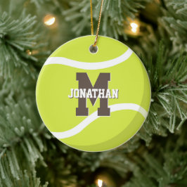 gepersonaliseerde jongens sportgeschenken tennis keramisch ornament