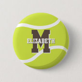 gepersonaliseerde jongens tennisspeler ronde button 5,7 cm (Voorkant)