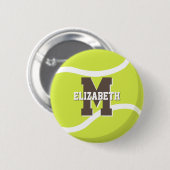 gepersonaliseerde jongens tennisspeler ronde button 5,7 cm (Voorkant /achterkant)
