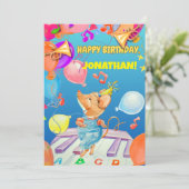 Gepersonaliseerde jongens verjaardag dank u kaart (Staand voorkant)