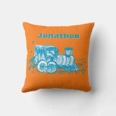 Gepersonaliseerde Jongenskamer YELLOW Choo Choo Tr Kussen (Achterkant)