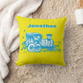 Gepersonaliseerde Jongenskamer YELLOW Choo Choo Tr Kussen (Deken)