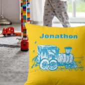 Gepersonaliseerde Jongenskamer YELLOW Choo Choo Tr Kussen
