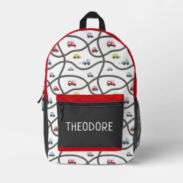 Gepersonaliseerde Jongensnaam Auto Thema Kinder Bedrukte Rugzak