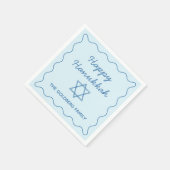 Gepersonaliseerde Joodse Ster Blauw Happy Chanoeka Servet (Hoek)