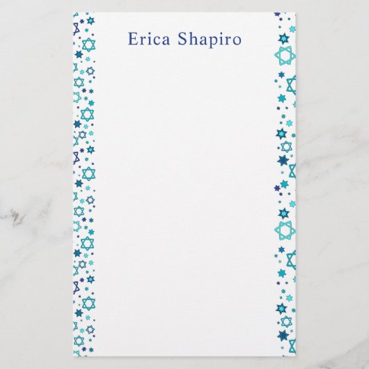 Gepersonaliseerde Joodse Ster Briefpapier (Voorkant)
