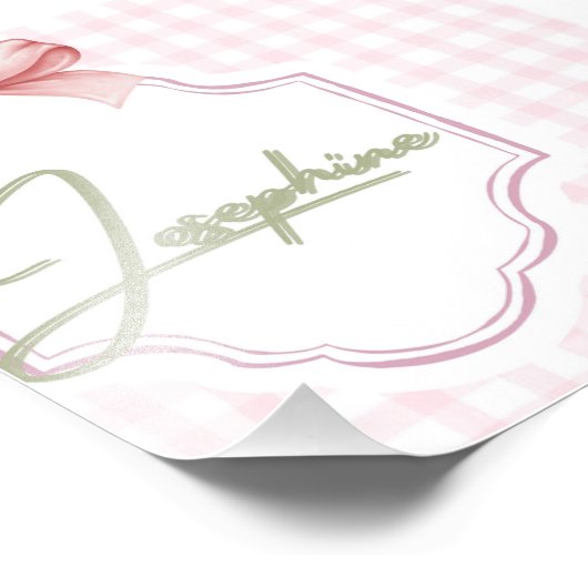 Gepersonaliseerde Josephine Baby Girl Nursery Ging Foto Afdruk (Hoek)