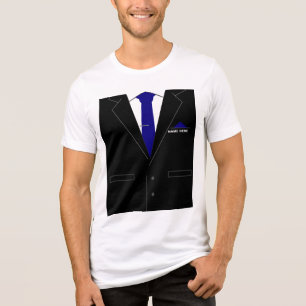 Gepersonaliseerde Jouw naam Business Suit en Strop Tri-Blend Shirt
