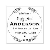 Gepersonaliseerde Jouw naam en adresadem Zelfinktende Stempel (Design)