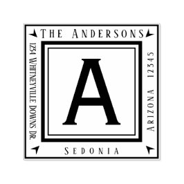 Gepersonaliseerde Jouw naam en adresvierkant Zelfinktende Stempel