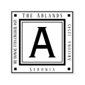 Gepersonaliseerde Jouw naam en adresvierkant Zelfinktende Stempel (Design)