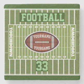 Gepersonaliseerde JOUW NAAM en nummer Football Stenen Onderzetter