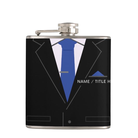 Gepersonaliseerde Jouw naam Flask Funny Business G Heupfles (Voorkant)