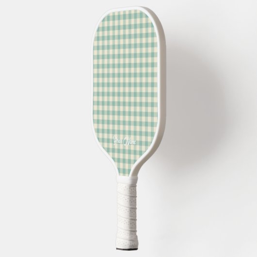 Gepersonaliseerde Jouw naam Ken Gingham Pickleball Paddle (Links)