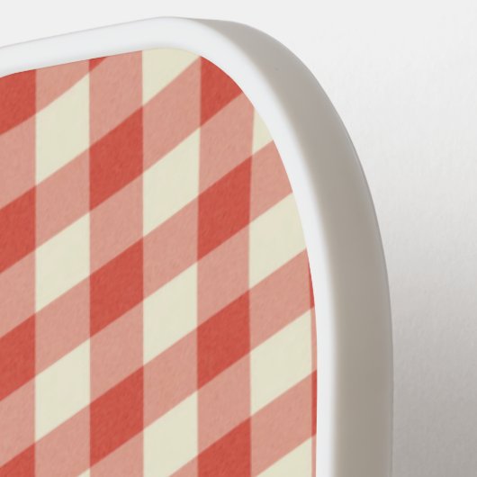 Gepersonaliseerde Jouw naam Ken Red Gingham Pickleball Paddle (Links Detail)