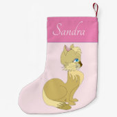 Gepersonaliseerde Jouw naam Kerstkous met Cat Kleine Kerstsok (Achterkant)
