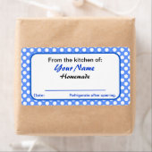 Gepersonaliseerde Jouw naam Keukenlabels Blauwe St Etiket (Insitu)