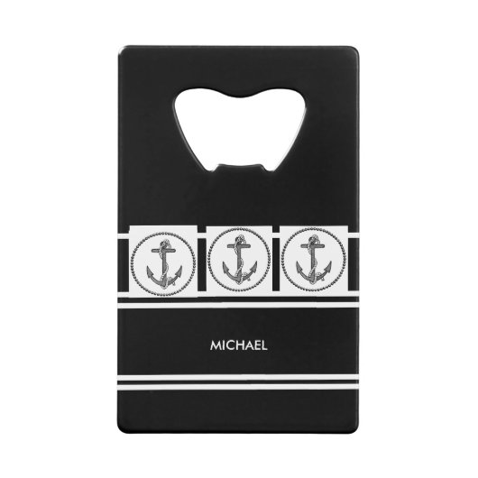 Gepersonaliseerde Jouw naam met Ankers Credit Kaar Creditkaart Flessenopener (Voorkant)