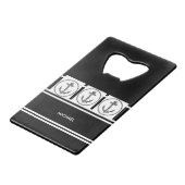 Gepersonaliseerde Jouw naam met Ankers Credit Kaar Creditkaart Flessenopener (Voorkant Gekanteld)