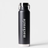 Gepersonaliseerde Jouw naam minimalistische zwarte Waterfles (Voorkant)