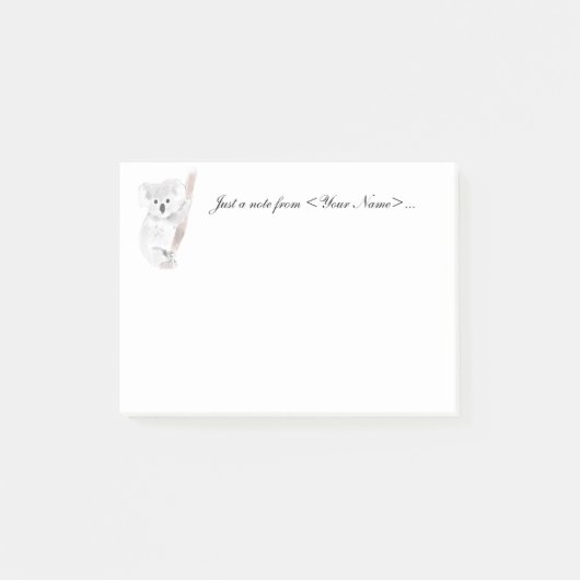 Gepersonaliseerde Jouw naam Schattigee Waterverf K Post-it® Notes (Voorkant)