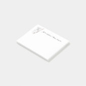 Gepersonaliseerde Jouw naam Schattigee Waterverf K Post-it® Notes (Schuin)