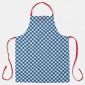 Gepersonaliseerde Jouw naam toevoegen Blue Gingham Schort (Voorkant)