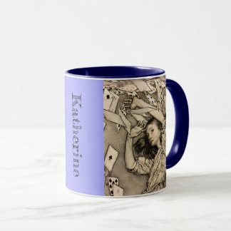 Gepersonaliseerde Jouw naam Vintage Alice in Wonde Mok